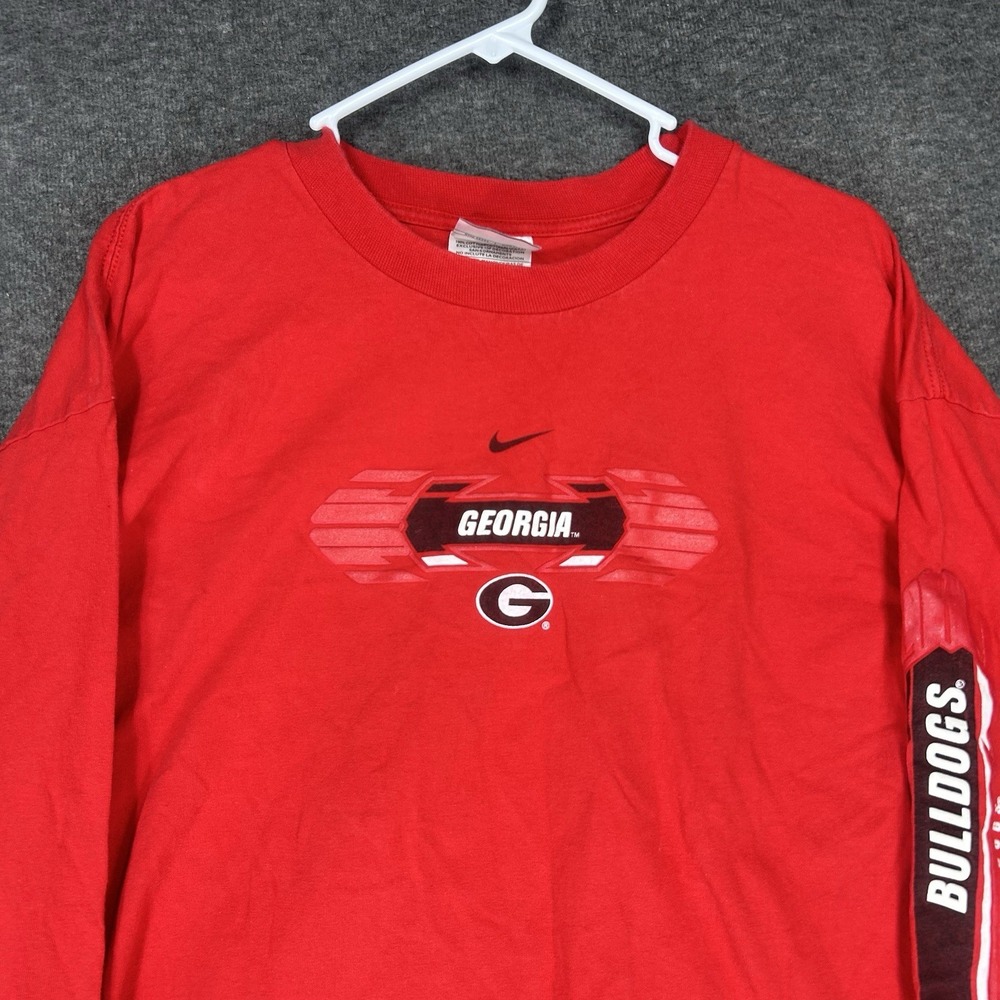 VTG University of Georgia Bulldogs Shirt Mens L Long Sleeve center swoosh Y2K